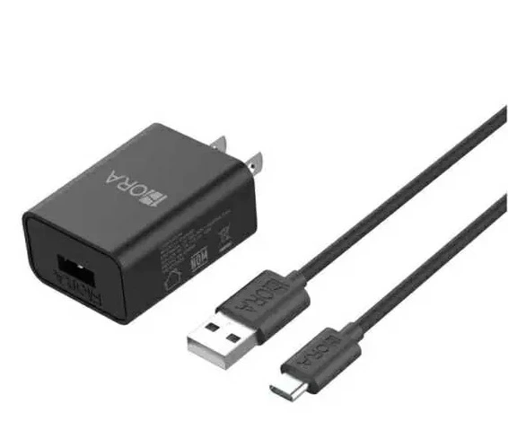 [GAR080] Cargador Tipo C de 10W NEGRO - Combo Cubo + Cable, 1HORA