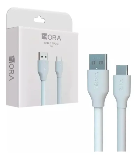 [CAB237B] Cable USB-A a USB-C de 1 Metro color blanco, 1HORA