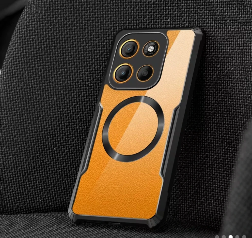 Funda para Motorola Moto G15 4G – Silicona Gris con Partes Transparentes, Carcasa Magnética y Reforzada